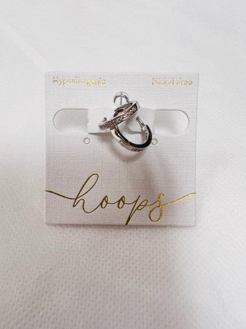 Mini Silver Gem Hoops